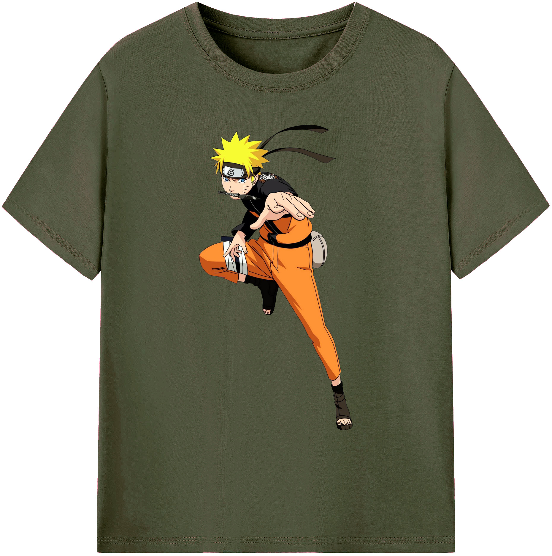 （画像用） NARUTO -ナルト- うずまき ナルト Uzumaki Naruto 綿100％ メンズ半袖Tシャツ｜肌触りやわらか＆通気性